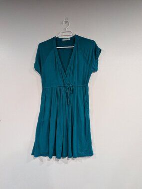 Robin Piccone V-Neck Jersey Dress Teal Green Size Large